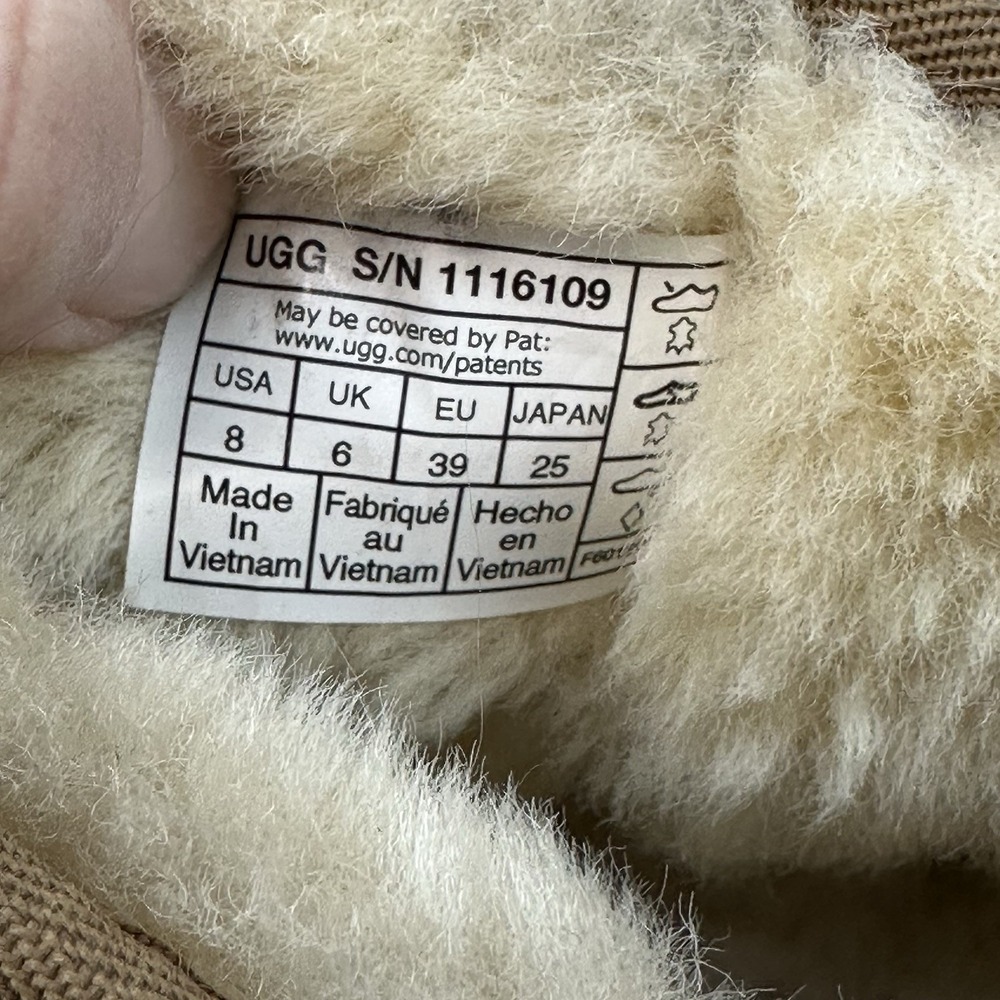 Womens Ugg Classic Ultra Mini Tan Shearling Lined Comfort Boots‎ Size 8 M GUC - Picture 8 of 9